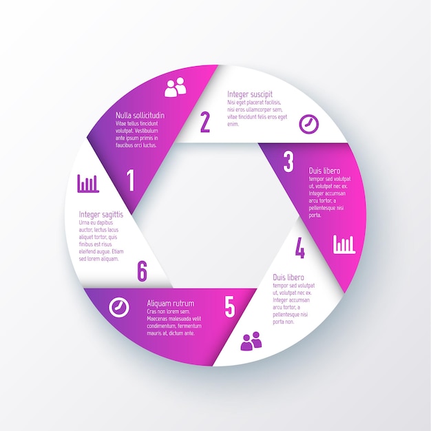 Elementos vectoriales para infografías. Plantilla para un gráfico circular de las ocho partes. Concepto de negocio para presentación, informe anual, diseño web.