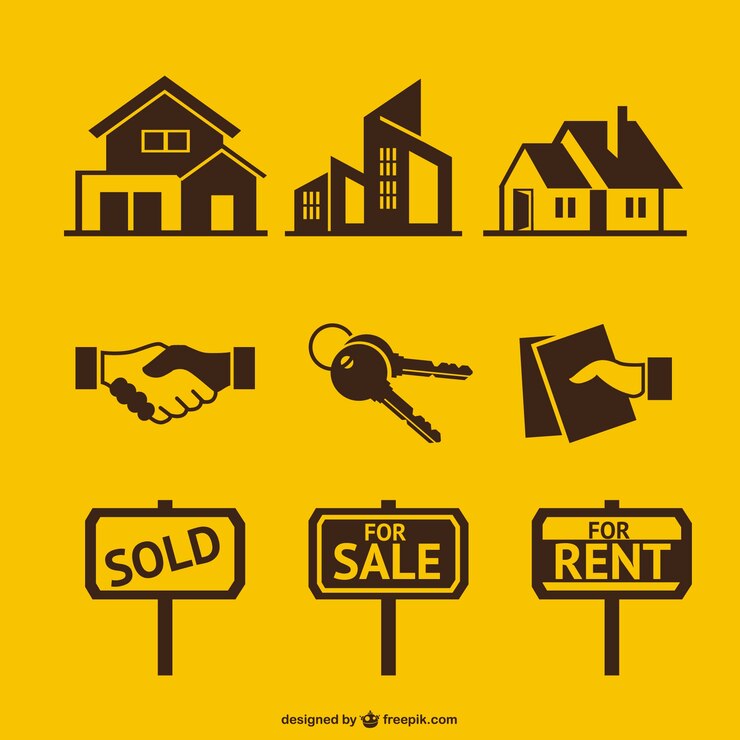 Vector elementos vectoriales de inmobiliaria