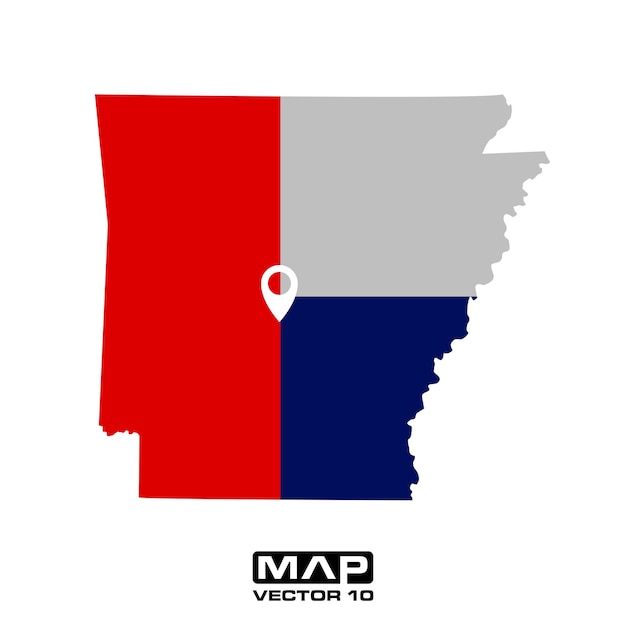 elementos vectoriales del mapa de Arkansas ilustración vectorial del mapa de Arkansas plantilla vectorial del mapa de Arkansas
