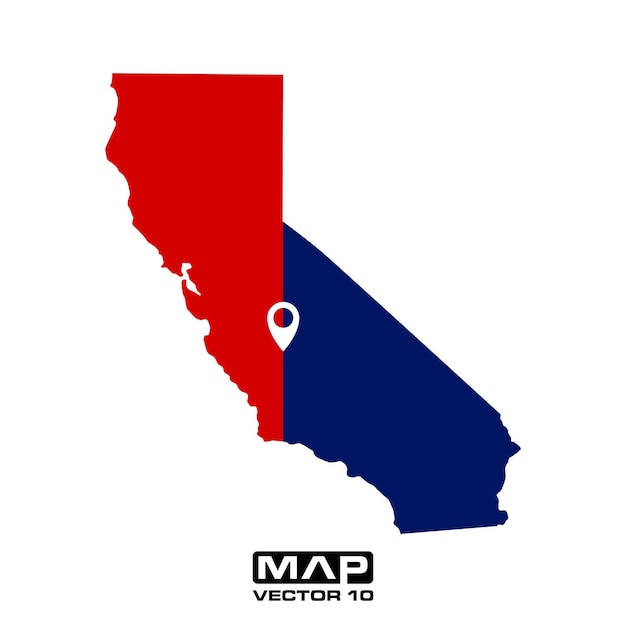 elementos vectoriales del mapa de california ilustración vectorial del mapa de california plantilla vectorial del mapa de california