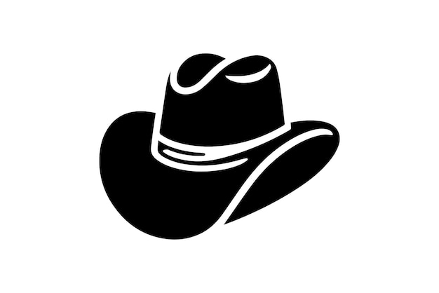Elementos vectoriales del sombrero de vaquero silueta aislada en fondo blanco