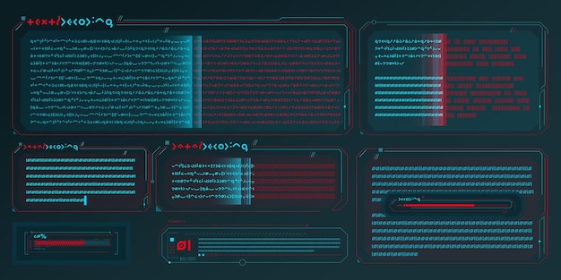 Elementos vectoriales de texto infográficos para la interfaz scifi