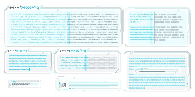 Elementos vectoriales de texto infográficos para la interfaz scifi