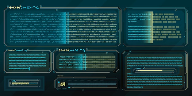 Elementos vectoriales de texto infográficos para la interfaz scifi
