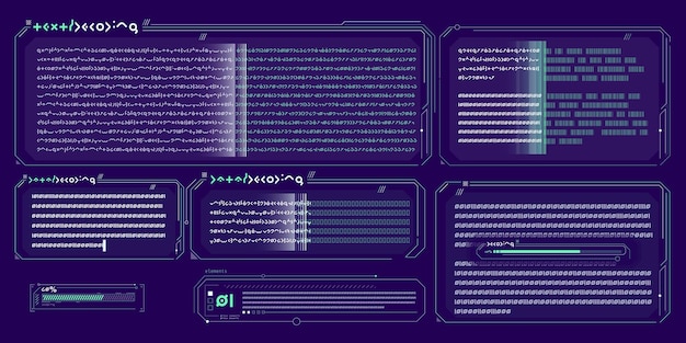 Elementos vectoriales de texto infográficos para la interfaz scifi