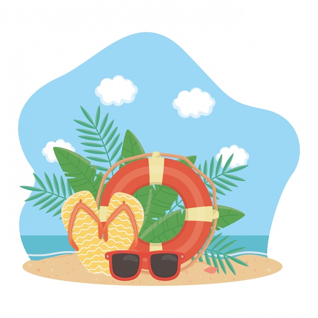 elementos de verano en la playa