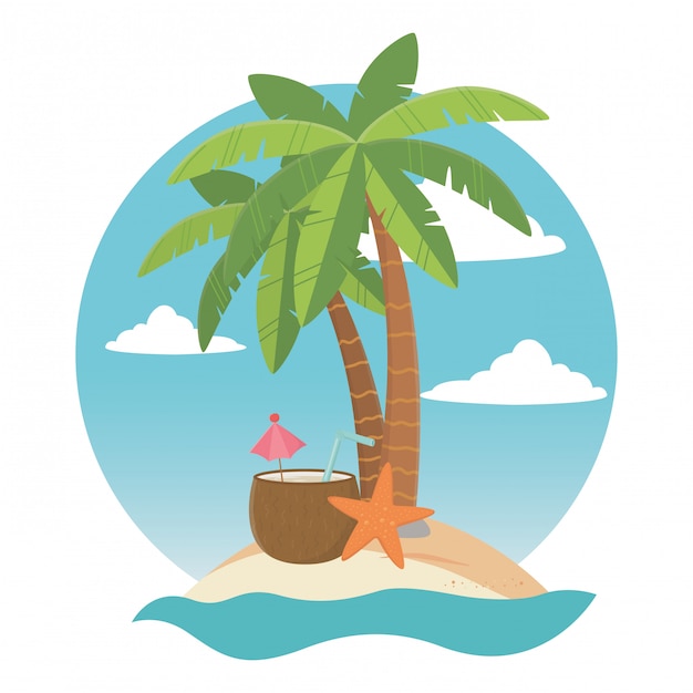 Elementos de verano y vacaciones