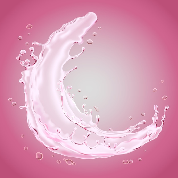 Vector elementos de vertido de agua sobre fondo rosa