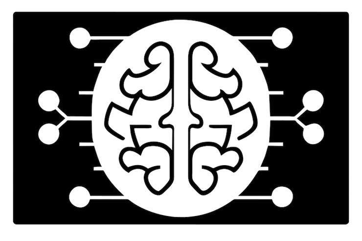 Vector elementos visuales la insignia debe presentar una representación artística del lóbulo frontal posiblemente