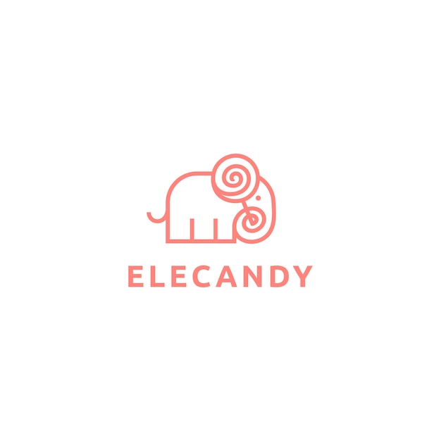 Vector elephant candy logo