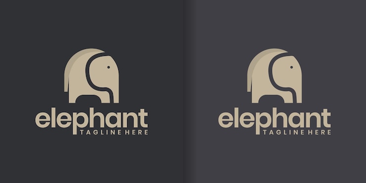 Elephant Silhouette Design Concept Illustration Vector Template Es adecuado para las industrias creativas de entretenimiento multimedia y educación