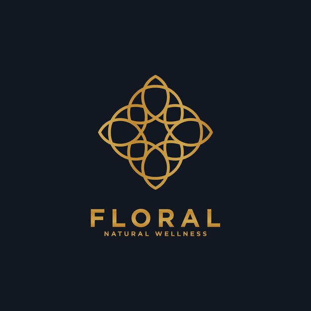 Vector eleve su marca el poder del logotipo floral geométrico