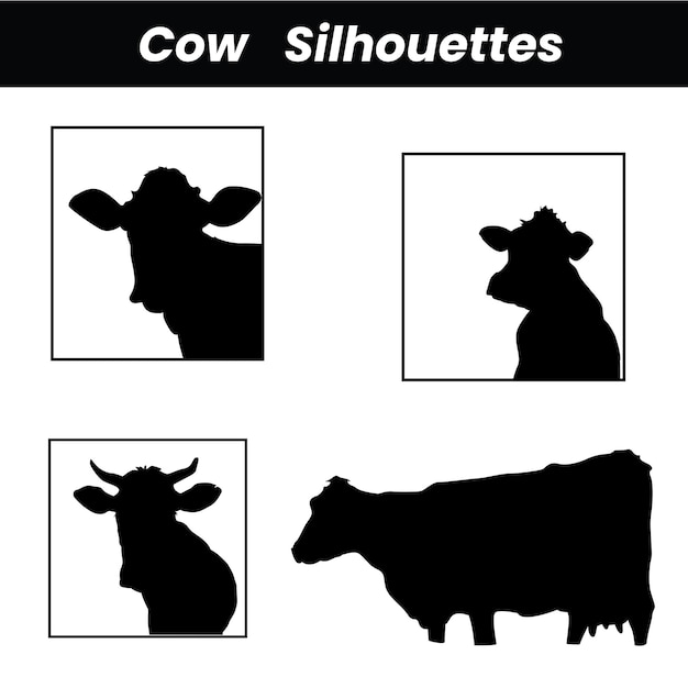 Eleve sus diseños con cautivadoras siluetas vectoriales de vacas