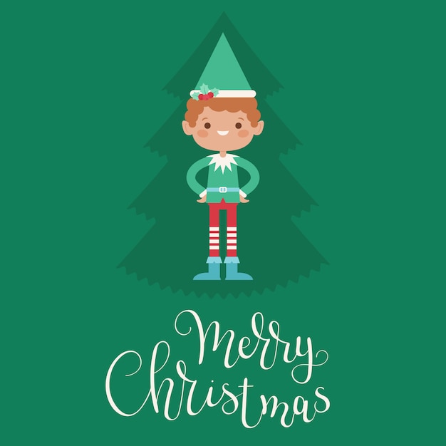 Elfo divertido de Chrismas quedándose solo.