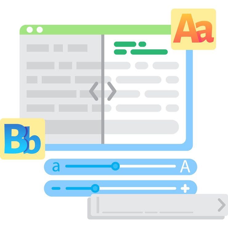 Vector elija la fuente para el editor de texto o la aplicación de libros electrónicos