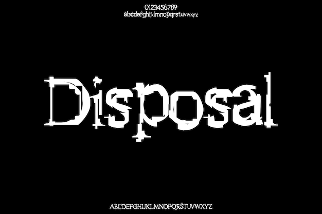 Eliminación de errores creativos de error vectorial Diseño de fuentes alfabéticas de visualización personalizada