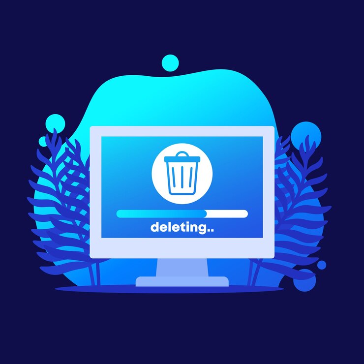 Vector eliminar archivos en el icono de vector de computadora