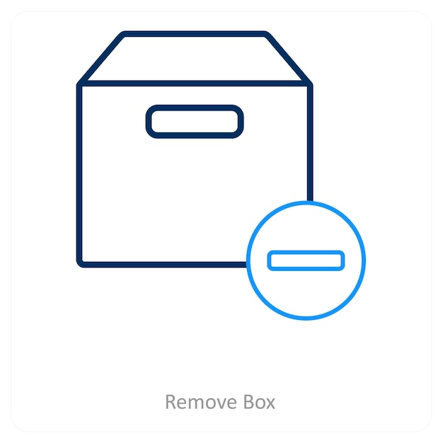 Eliminar la caja y el concepto de icono de eliminación de la caja