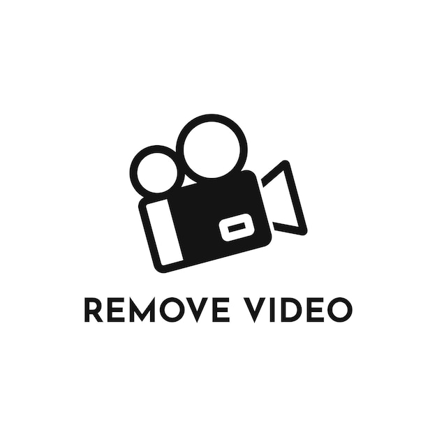 Eliminar el concepto de diseño de logotipo de video con el símbolo del borrador