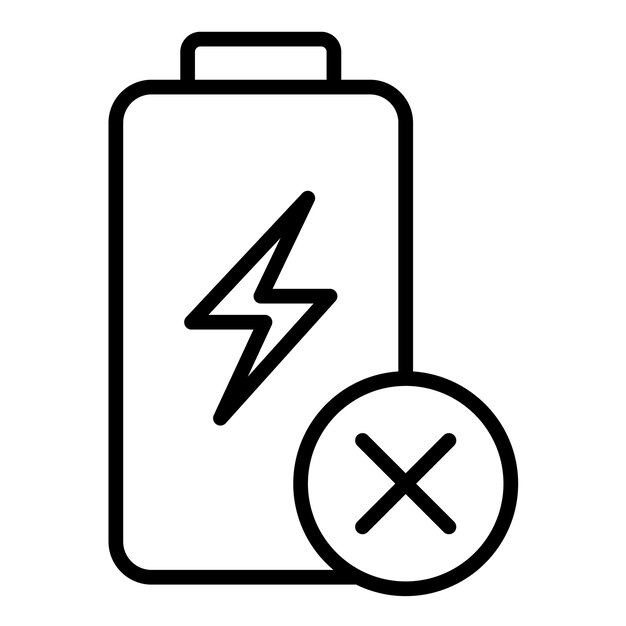 Eliminar el estilo de la ilustración del vector de la batería