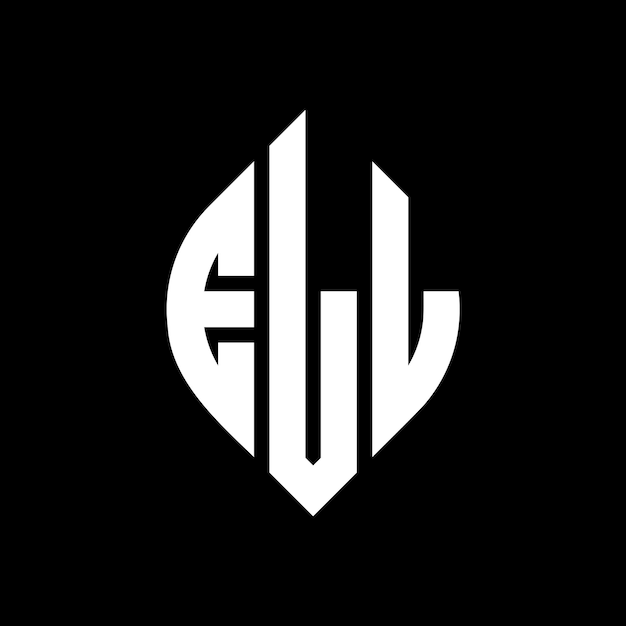 ELL diseño de logotipo de letras circulares con forma de círculo y elipse ELL letras elípticas con estilo tipográfico Las tres iniciales forman un logotipo de círculo ELL emblema de círculo Monograma abstracto letra marca vector