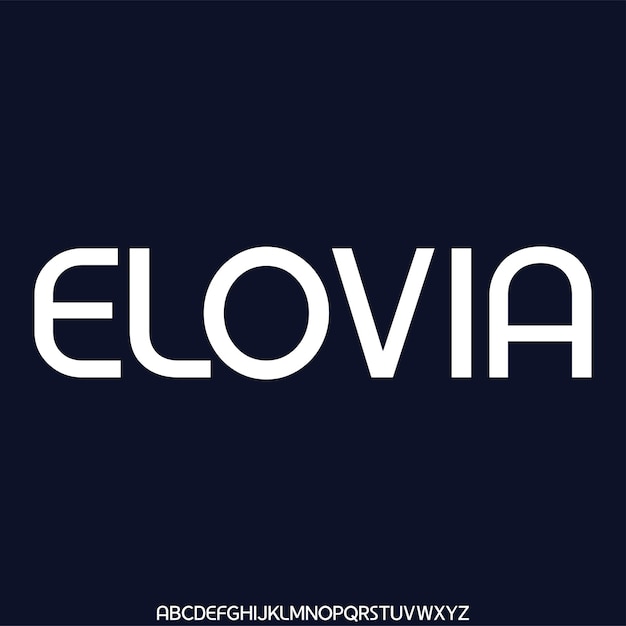 ELOVIA lujo y elegancia en la parte superior del alfabeto de pantalla de fuente serif