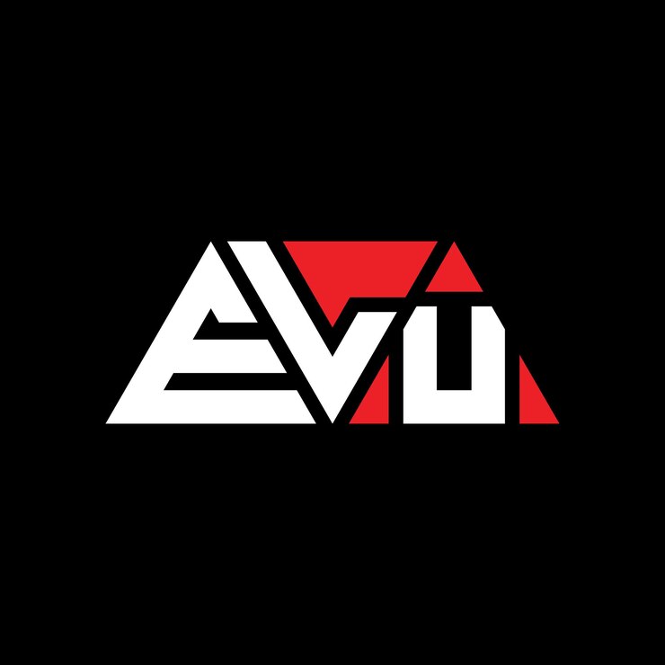 Vector elu diseño de logotipo de letra triangular con forma de triángulo elu diseño del logotipo triangular monograma elu triángulo vectorial plantilla del logotipo con color rojo elu logo triangular sencillo elegante y lujoso logotipo elu