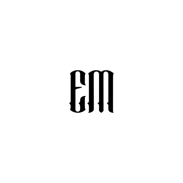 EM monograma logotipo diseño carta texto nombre símbolo monocromo logotipo alfabeto carácter simple logotipo