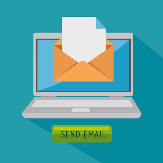 Vector email marketing publicitario en internet