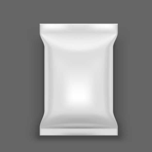 Embalaje blanco brillante simple aislado en la parte posterior