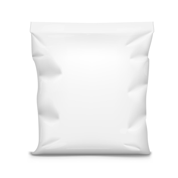 Embalaje de bolsas de comida de papel blanco