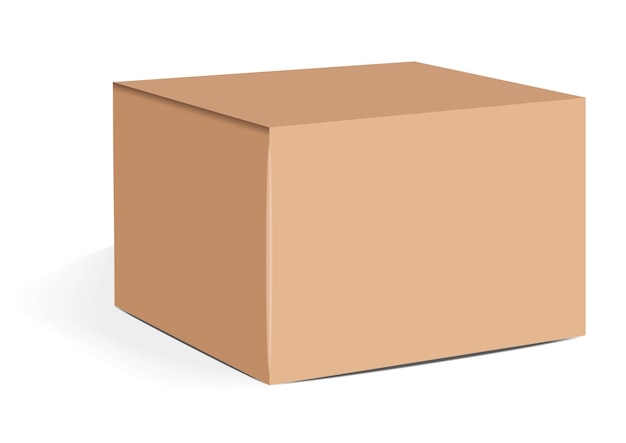 Embalaje de caja aislada, caja de dibujos animados aislada realista, ilustración vectorial, vector de caja de cosméticos
