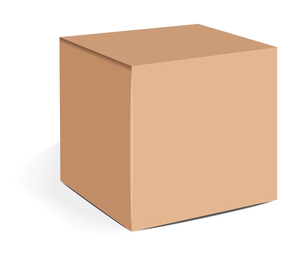 Embalaje de caja aislada, caja de dibujos animados aislada realista, ilustración vectorial, vector de caja de cosméticos