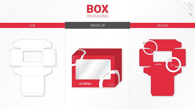 Embalaje de caja y plantilla troquelada
