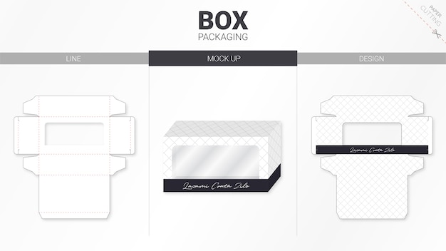 Embalaje de caja y plantilla troquelada