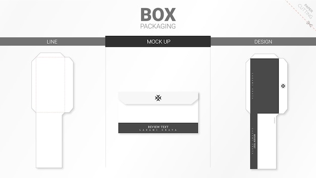 Embalaje de caja y plantilla troquelada