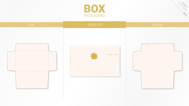 Embalaje de caja y plantilla troquelada