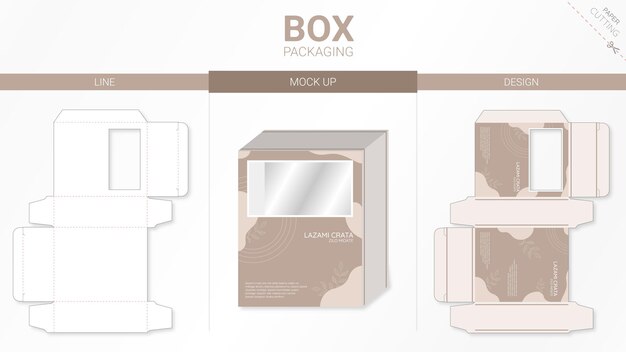 Embalaje de caja y plantilla troquelada