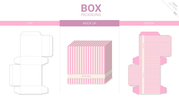 Embalaje de caja y plantilla troquelada