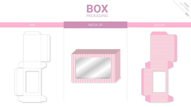 Embalaje de caja y plantilla troquelada