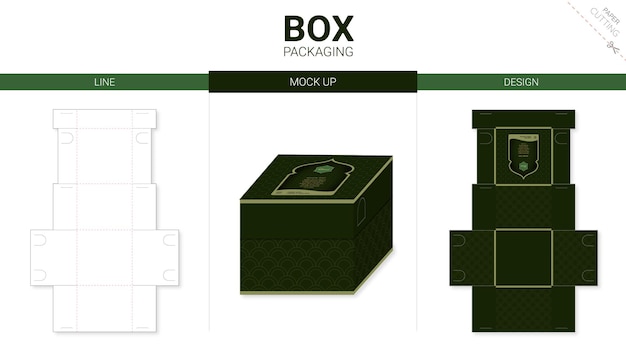 Embalaje de caja y plantilla troquelada