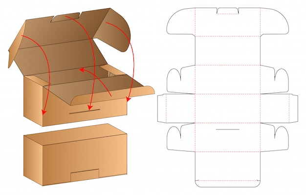 Embalaje en caja plantilla troquelada