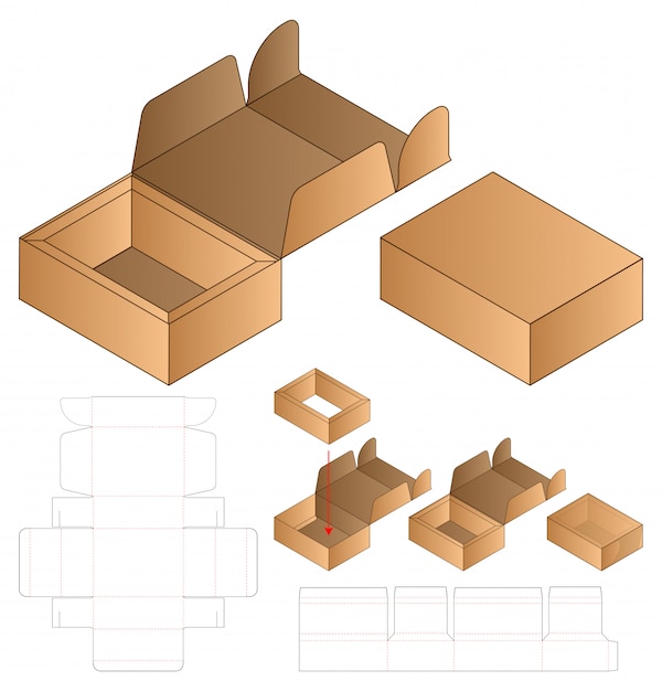 Embalaje en caja plantilla troquelada
