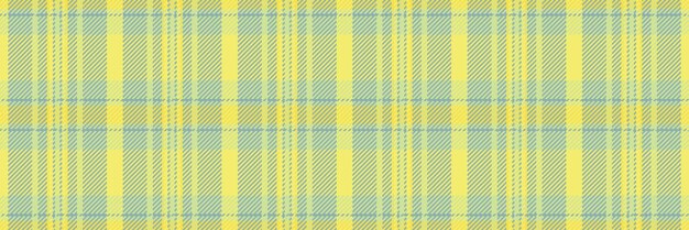 Embalaje de fondo vectorial de tartan, recorte, comprobación de la textura, tela de mesa, patrón a cuadros, sin costuras en colores pastel y amarillo