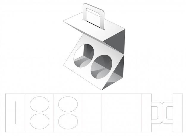 Embalaje de latas con soporte troquelado plantilla