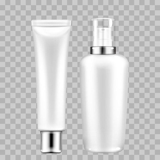Embalaje de línea de productos cosméticos para el cuidado de la piel vectorial
