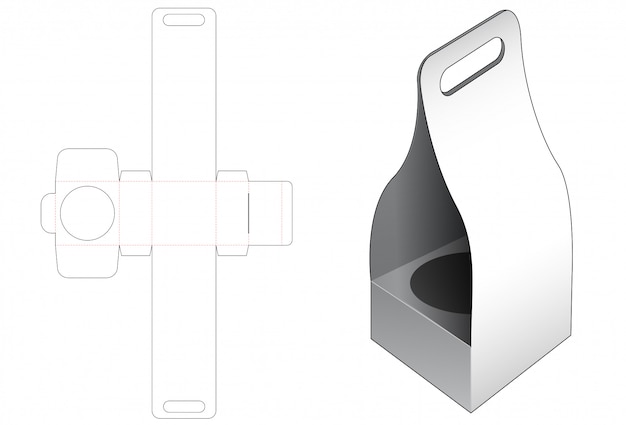 Embalaje con plantilla troquelada con asa