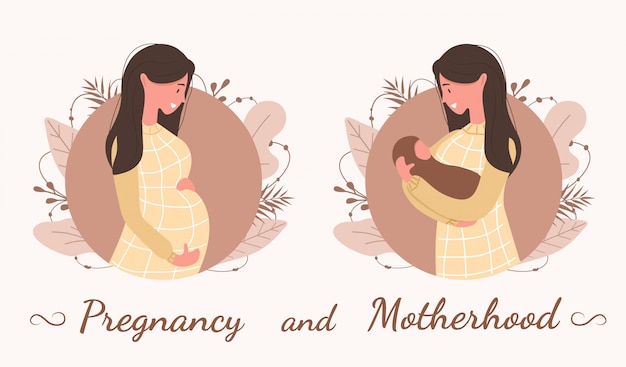 Embarazo y maternidad. linda mujer embarazada feliz. hermosa joven esperando bebé.