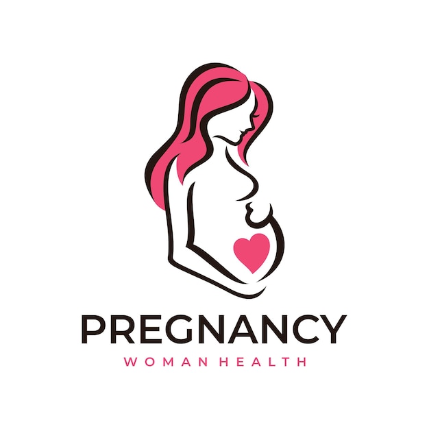 Embarazo Mujer Embarazada Logotipo Materno Vector Icono Ilustración