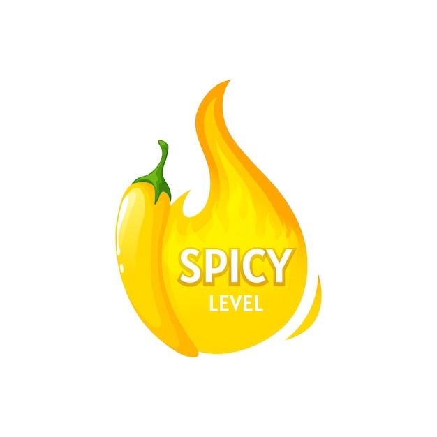 Emblema de ají mínimo picante de etiqueta amarilla